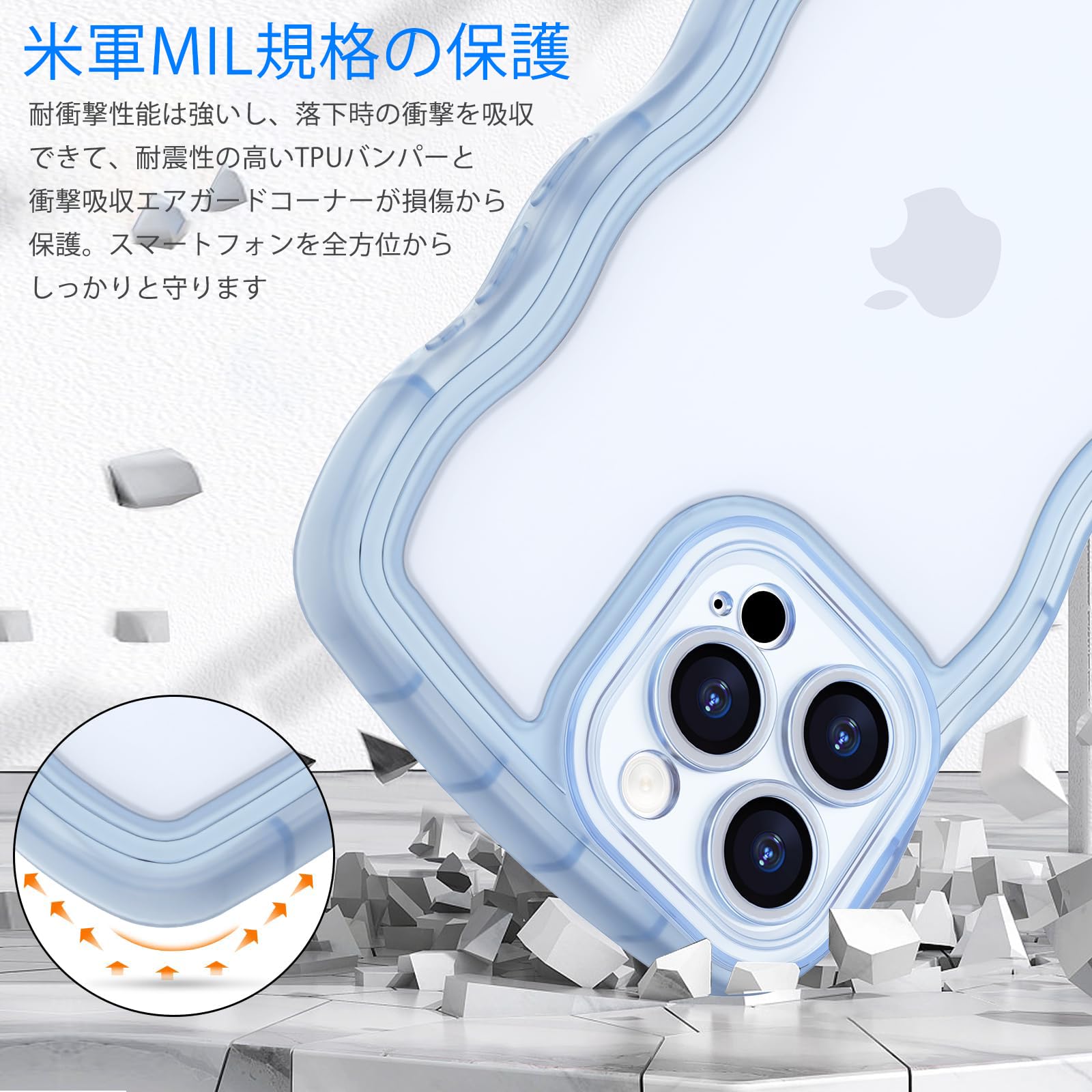 【送料無料】AVETUL iPhone ケース クリア ウェーブ アイフォンケース 韓国 うねう...