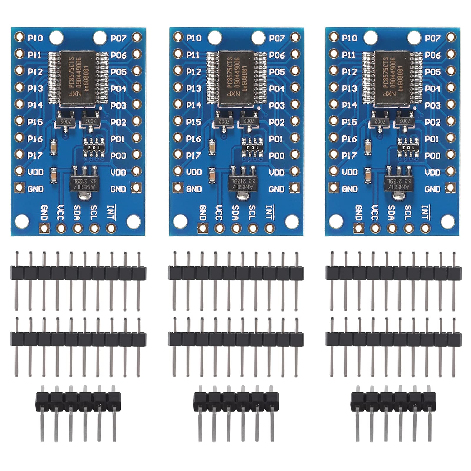 PLAYS REGALの【送料無料】ACEIRMC PCF8575 IO エキスパンダーボードモジュール I2Cから16IO IIC I2C I/O 拡張シールドモジュール 16ビット SMBus I/Oポート Arduino UNO R3用 3個 色：3個｜アングル2