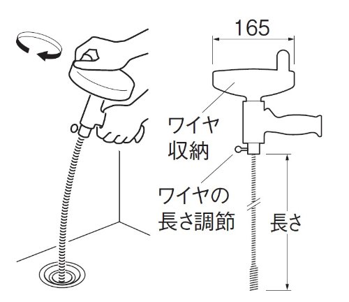 【送料無料】SANEI 排水管・パイプ掃除 手回し式パイプクリーナー 色：仕様に記載...