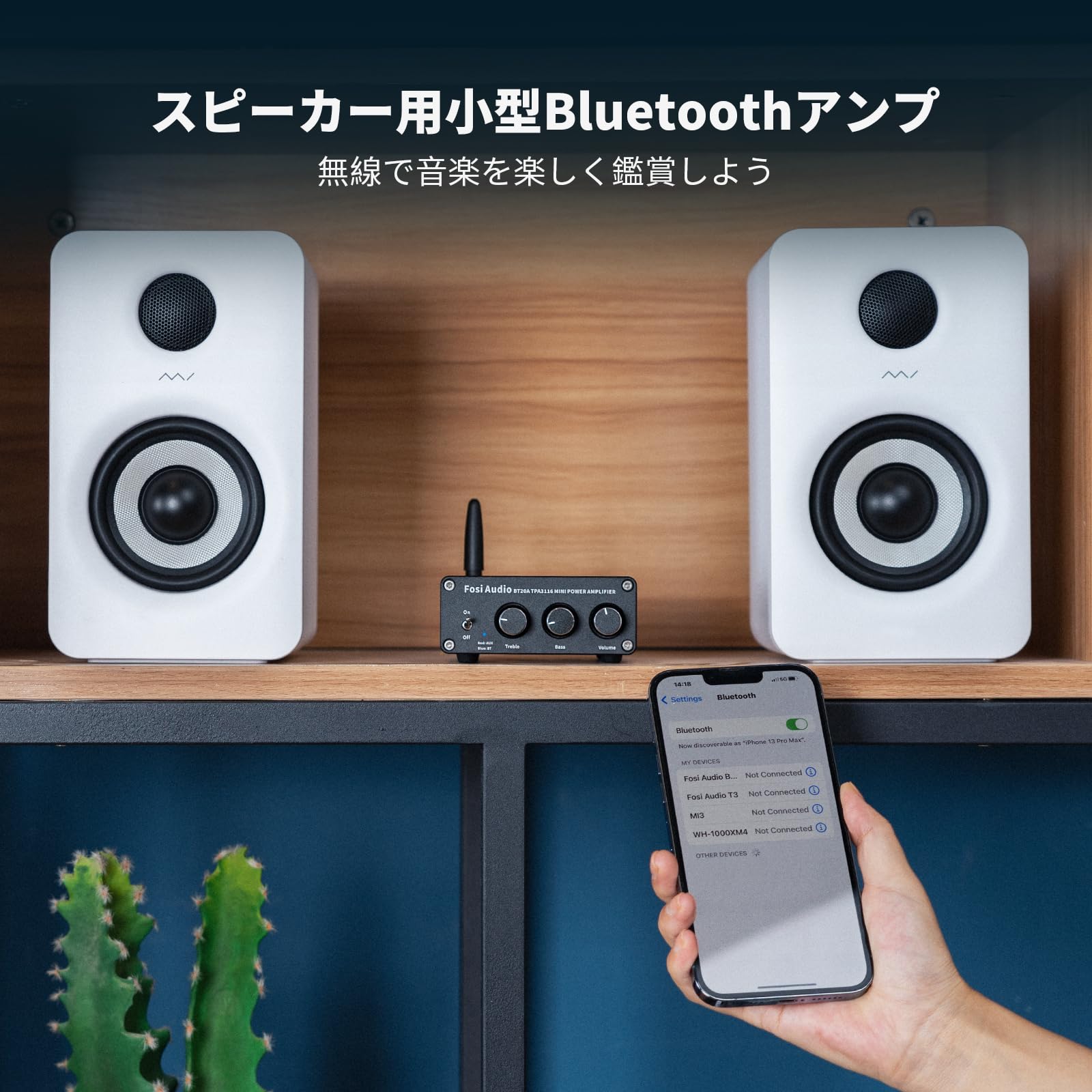 【送料無料】アンプ 2チャンネル ステレオ Hi-Fi Mini 小型高低音整オーディオアンプ 電源付き 色：ブラック plays23-10820311 PLAYS REGAL サンプル画像2