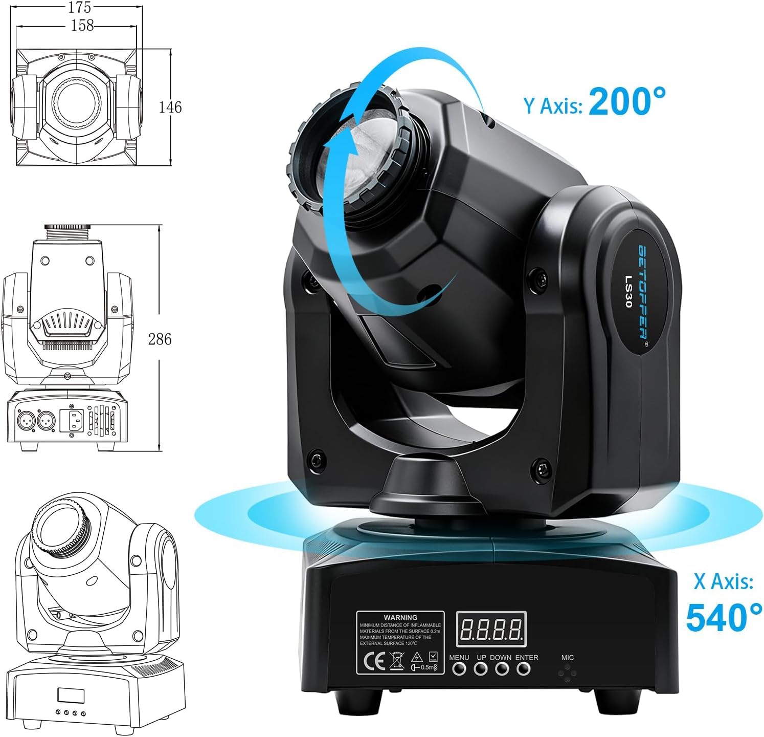 【送料無料】BETOPPER ムービングライト 8x3W RGBW LED ステージライト DMX512 7/1...