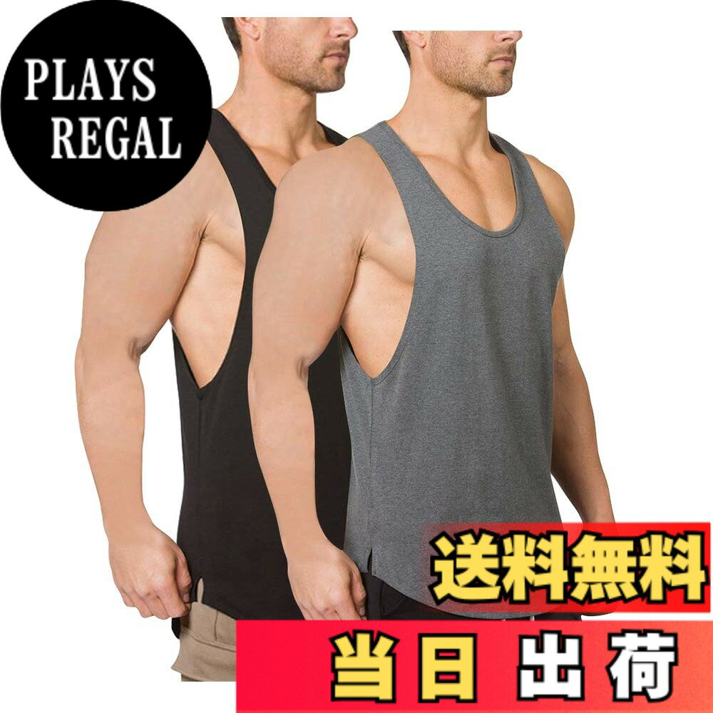 【送料無料】[メチーエング] タンクトップ 2枚組 メンズ トレーニング ノースリー...