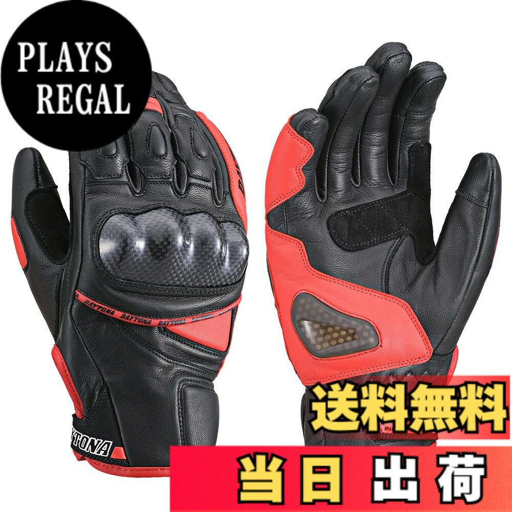 Other - 【送料無料】デイトナ(Daytona) バイク グローブ 冬夏秋春 革(ヤギ革/牛革) プロテクター付 スマホ対応 操作性重視 握り心地 スポーツ系グローブ 色：【HBG-036】ブラック/レッド、サイズ：L