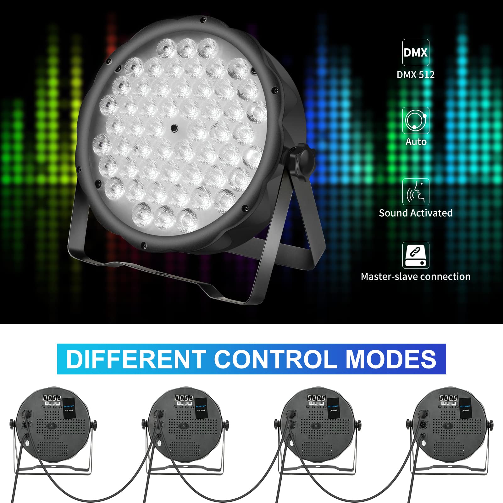 【送料無料】BETOPPER ステージライト 54x1.5W RGBW LED 舞台照明 ディスコライト ...