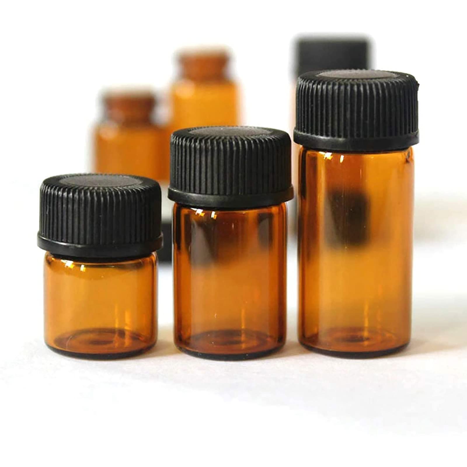 【送料無料】遮光瓶 1ml アロマ保存容器 20本 遮光ビン ガラス製 小分け用 精油瓶 アロマオイル保存用遮光瓶 茶色 色：茶色、サイズ：1ml plays23-10662110 PLAYS REGAL サンプル画像3