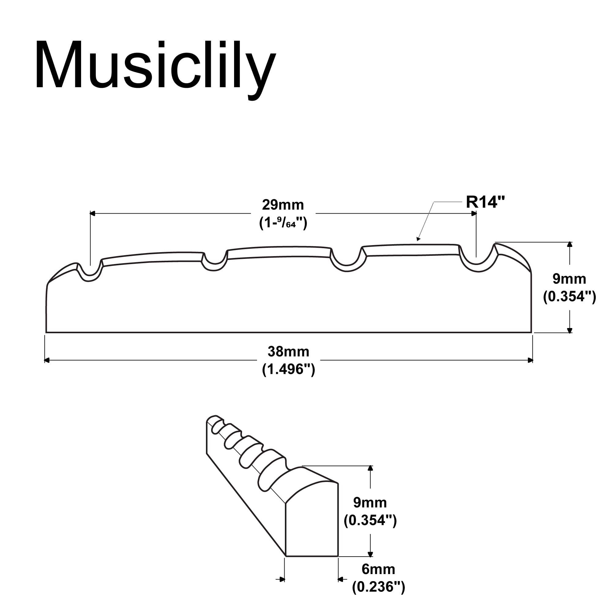 【送料無料】Musiclily Basic ブラス製 4弦ベースナット プレシジョン/ジャズベー...