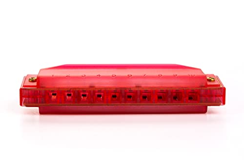 【送料無料】HOHNER ホーナー トランスルーセント ハープ 10穴/C調 色：レッド