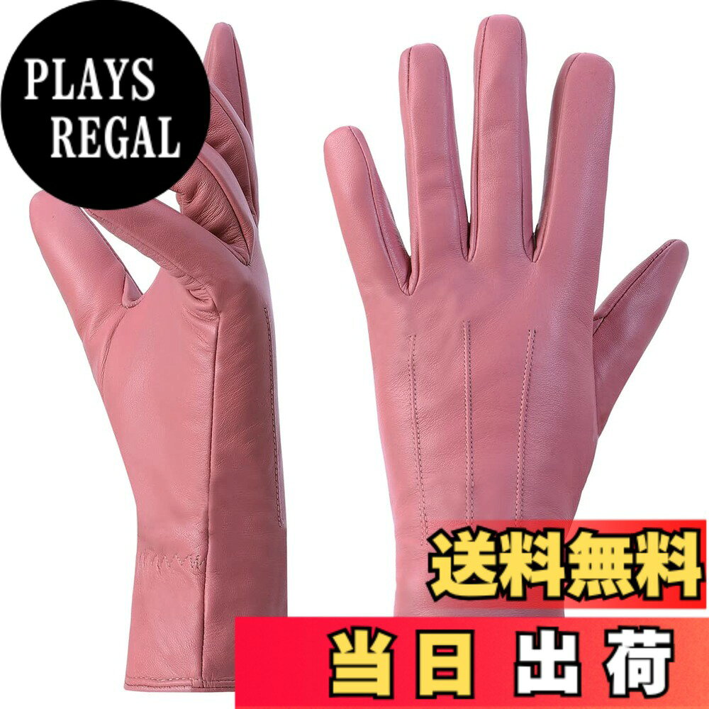  女性の革手袋シープスキン カシミヤ ウォーマー ドライビング レディ タッチ スクリーン バージョン GL017JP 色：さくらいろ、サイズ：M