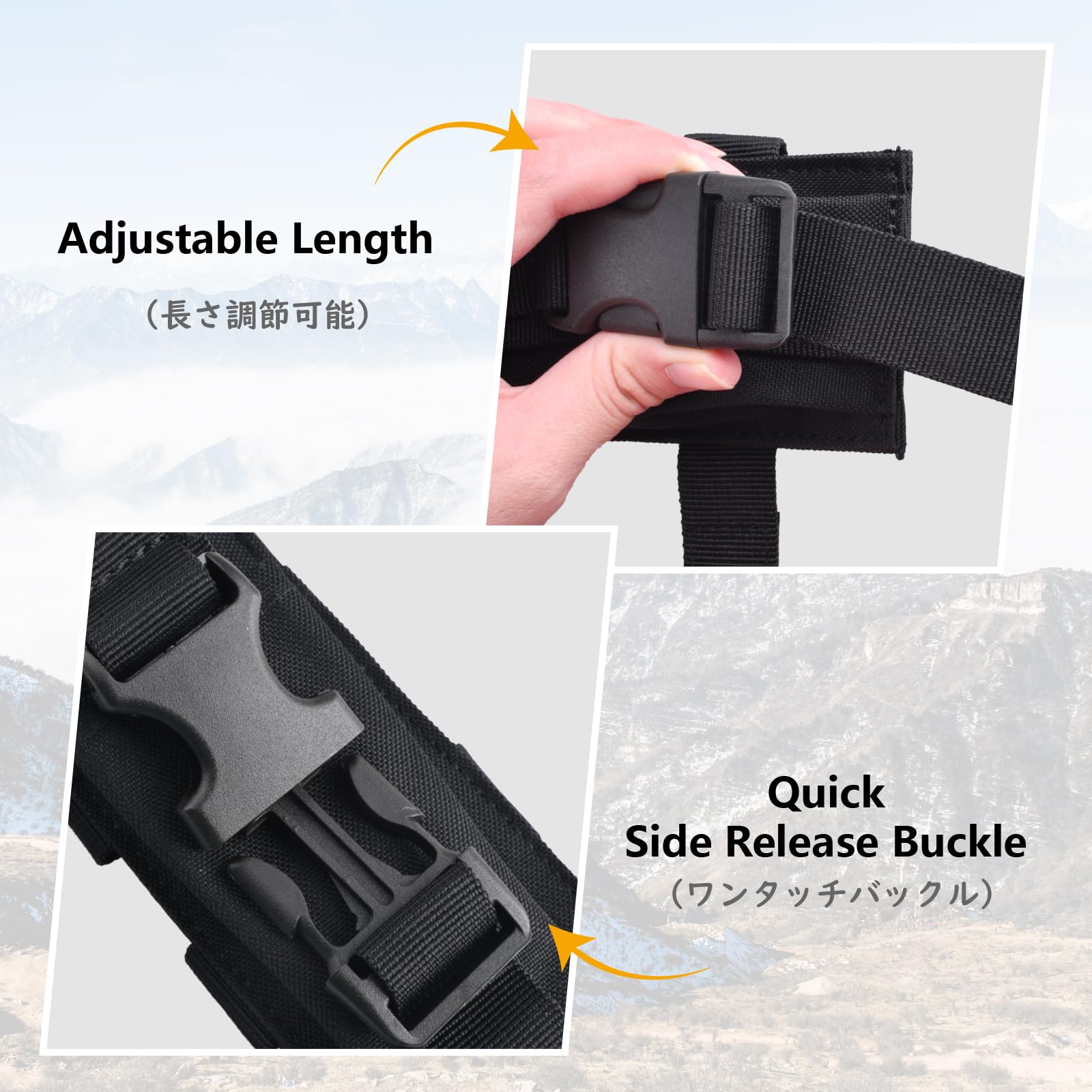 【送料無料】JEELAD ライトポーチ 懐中電灯収納バッグ ライトケース 懐中電灯ホルダー Molle 収納ケース EDCポーチ 軍事 ベルト 戦術的 フラッシュライト用 小型 携帯便利 旅行 登山 アウトドア用 色：B - ブラック plays23-11510239 PLAYS REGAL サンプル画像3