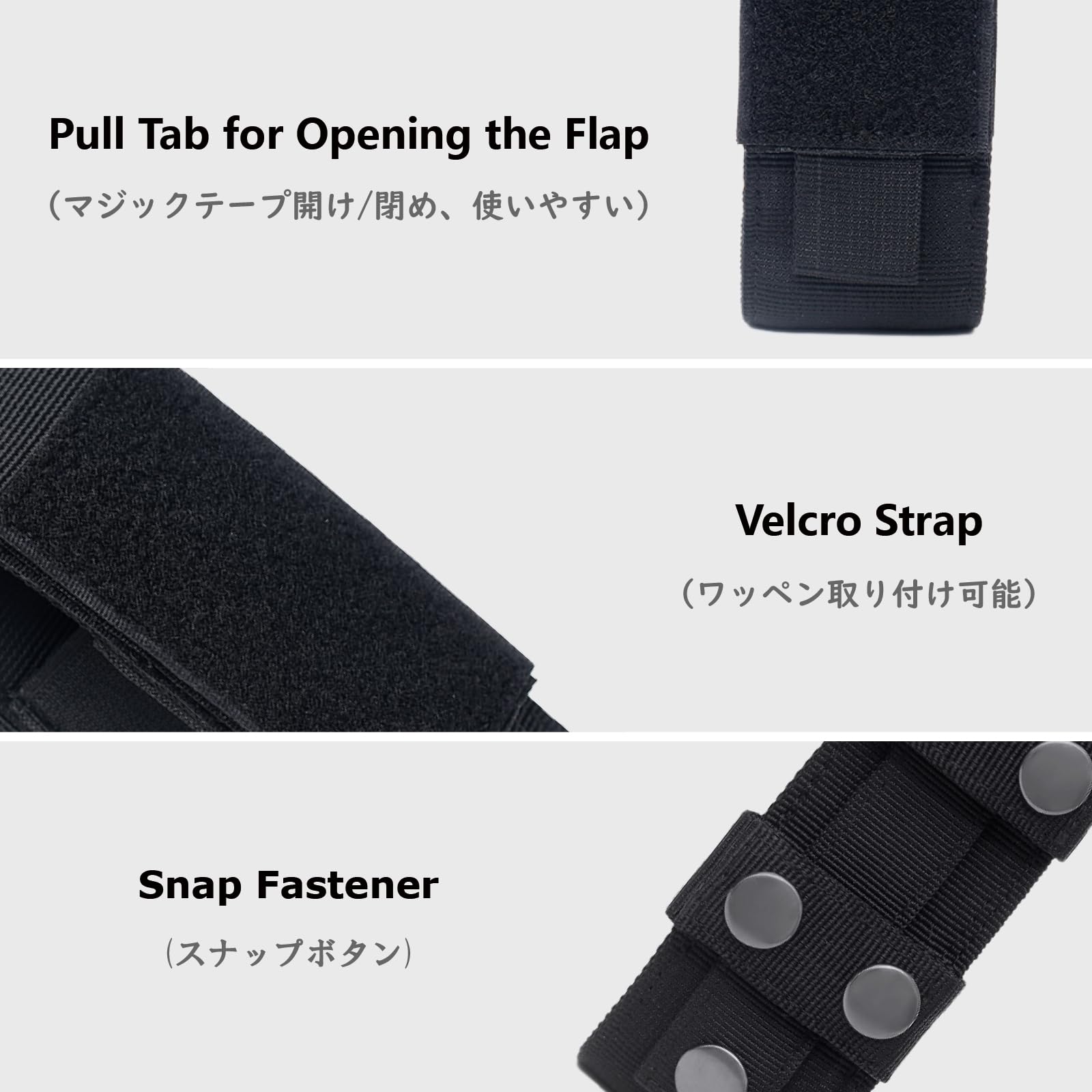 【送料無料】JEELAD ライトポーチ 懐中電灯収納バッグ ライトケース 懐中電灯ホルダー Molle 収納ケース EDCポーチ 軍事 ベルト 戦術的 フラッシュライト用 小型 携帯便利 旅行 登山 アウトドア用 色：C - ブラック plays23-11957064 PLAYS REGAL サンプル画像3