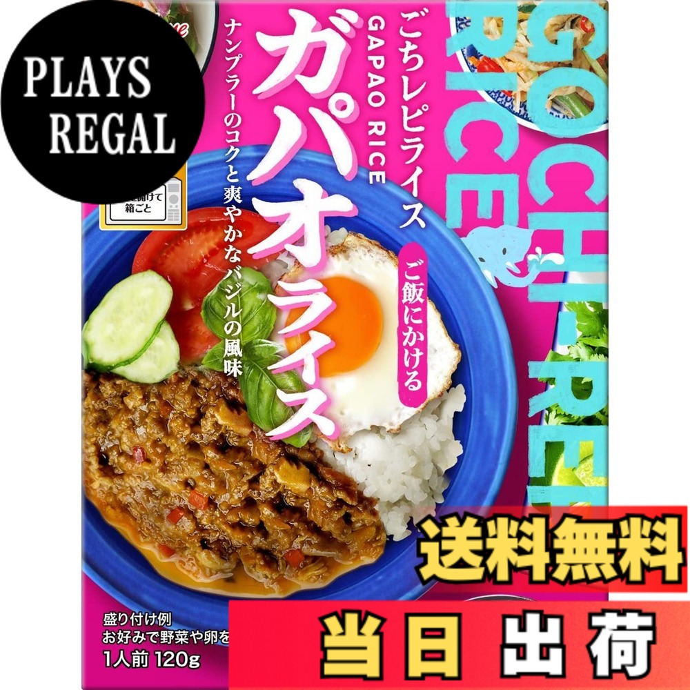 【送料無料】ごちレピ ハウス レトルト ライス ガパオライス 120g x5個 [レンジ化対応・レンジで簡単調理可能 自宅で手軽に多国籍料理]