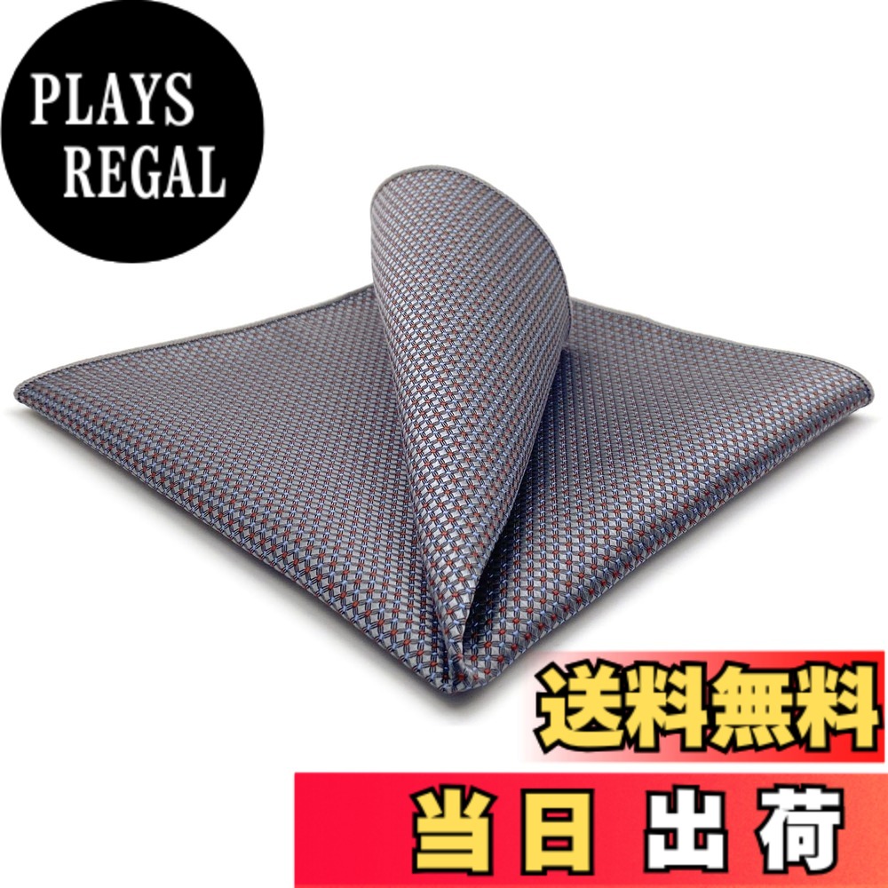 【送料無料】[S&W SHLAX&WING] メンズ ポケットチーフ 柄 ブルー レッド 32cm 大きくて背が高い ウェディング 色：AH96、サイズ：AH96