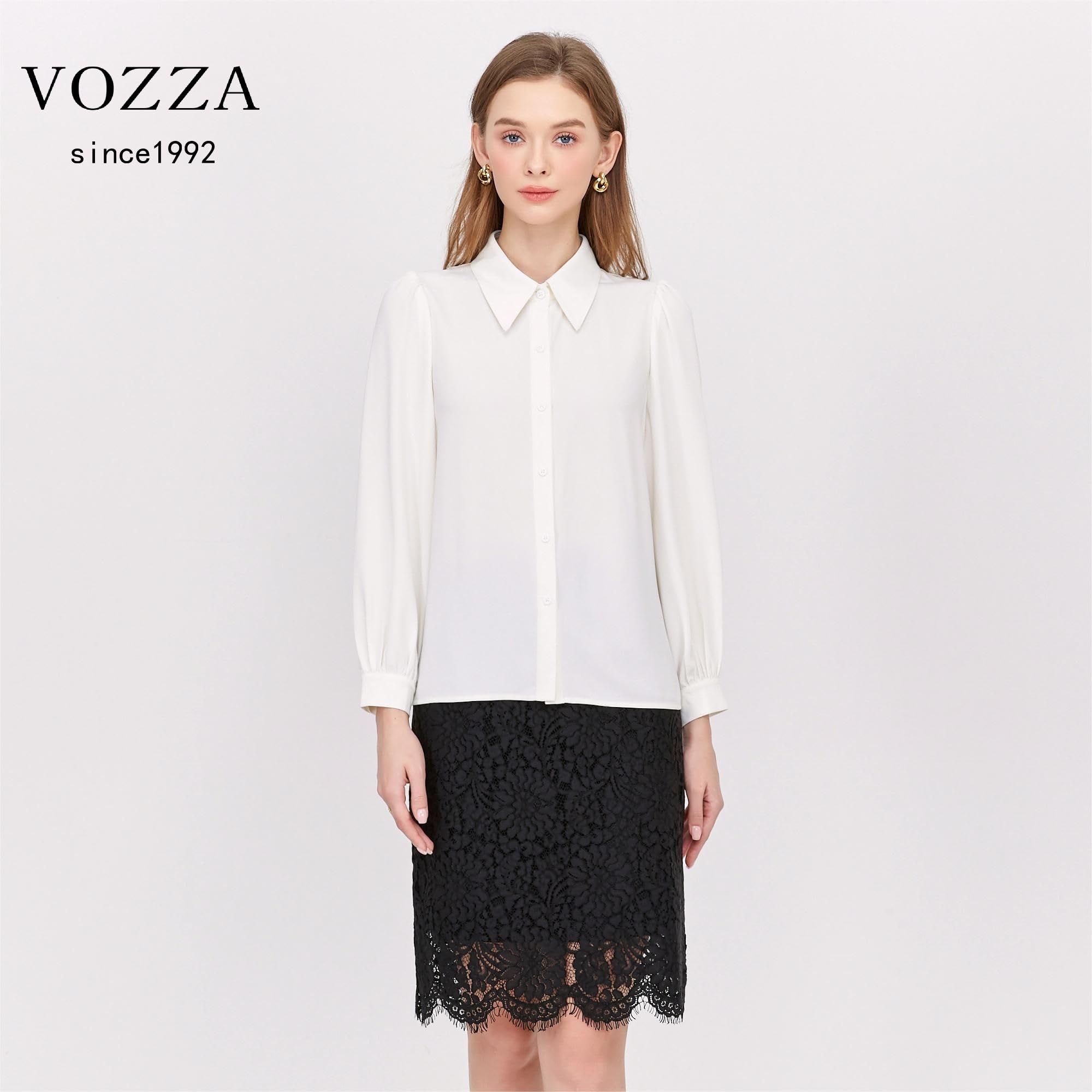 【送料無料】[VOZZA] リボンタイ 取り外し可能 ブラウス レディース ボウタイ シフ...