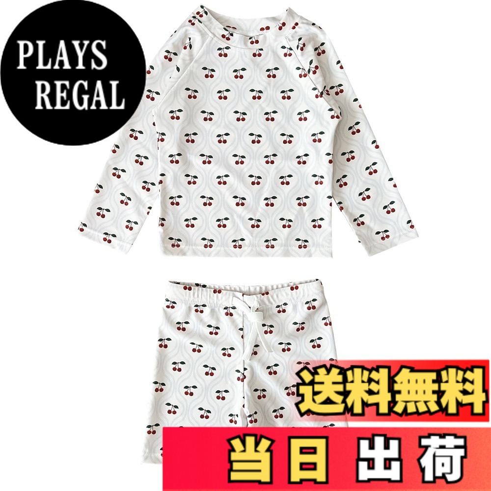 商品情報商品の説明説明 ご覧頂きありがとうございます！ 【品質へのこだわり】ベビー衣料専門工場で縫製、生産、日本の検査機関で生地の検査をした安心の商品です。 被りタイプのシンプルラッシュガード＋同系色のサーフパンツ+キャップの上下セット。 1.ラッシュガード：長袖タイプなので、紫外線からの直接の刺激を遮り、強い日差しからお子様の肌をしっかりと守ります。 2.サーフパンツ：ウエストには調節可能な紐が付いています。 3.キャップ：同じ柄のスイムキャップがセットになっており、水着との統一感を演出し、おしゃれなコーディネートが楽しめます。 UVカット効果があり、お子様の肌を紫外線から守ります。 伸縮性のある速乾素材の生地で作られており、日焼け防止と保温性に優れます。 海やプールといったレジャーシーンに活躍するのはもちろん、公園の噴水、水遊びやキャンプにもおすすめ。この夏大活躍してくれるアイテムです。主な仕様 【着回し自在のキッズ水着セット】長袖ラッシュガード・スイムパンツ・キャップの水着3点セット。UPF50+の紫外線対策は、夏の日差しからもしっかりガード。女の子も男の子もジェンダーレスで着られる水着かつ豊富な80-130のサイズ展開！【着心地のよい素材】従来の素材より高い速乾性を実現、耐磨耗性・耐久性に加え毛玉になりにくい特徴があるリサイクルポリエステル素材を使用、ポリウレタンを配合することで伸縮性もあって動きやすいのにサラッとしたドライな着心地。元気に泳ぐ子どもたちにピッタリです。【紫外線対策のUVカット】すぽっと被るタイプのラッシュガードはたくさん動いても着崩れなく安心。長袖トップスで、日焼けからも冷えからも守ってくれます。UVカット加工を施した遮蔽率90%以上の素材を使用しているので、長時間の海水浴やプールでもしっかりキッズの肌を紫外線から守ります。【幅広いシーンに対応できる】ファッション性が高く品のあるボーダー柄、元気いっぱいなフルーツ柄、キュートな海の生き物柄など、どれも選べないほどにかわいい色柄が大豊作。海やプール、川遊びはもちろん、水泳練習、スクール授業、温泉、旅行も活躍できます。キャンプやBBQ、ふだんの公園遊びなどもオススメです。【商品説明】セット内容：ラッシュガード・スイムパンツ・キャップ 素材：ポリエステル、ポリウレタン サイズ：80/90/100/110/120/130 ※着用後は、直ちに真水で手洗いし、陰干しで自然乾燥してください。※タンブル (乾燥機) 乾燥はお避けください。※高温下や濡れたままビニール袋に密封し長時間放置しますと、色移りをする可能性がございます。