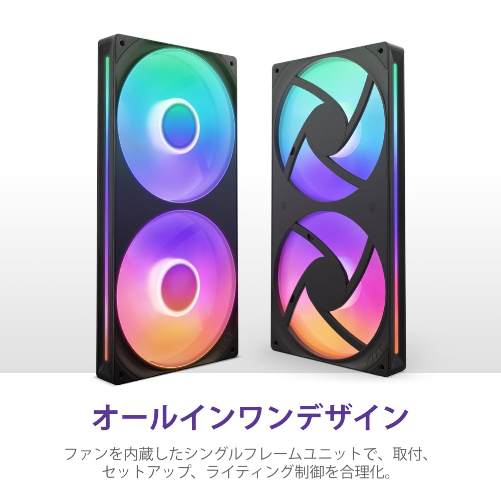 【送料無料】NZXT F RGB Core White 2ファン搭載 RGBファン PCケースファン 色：ブ...