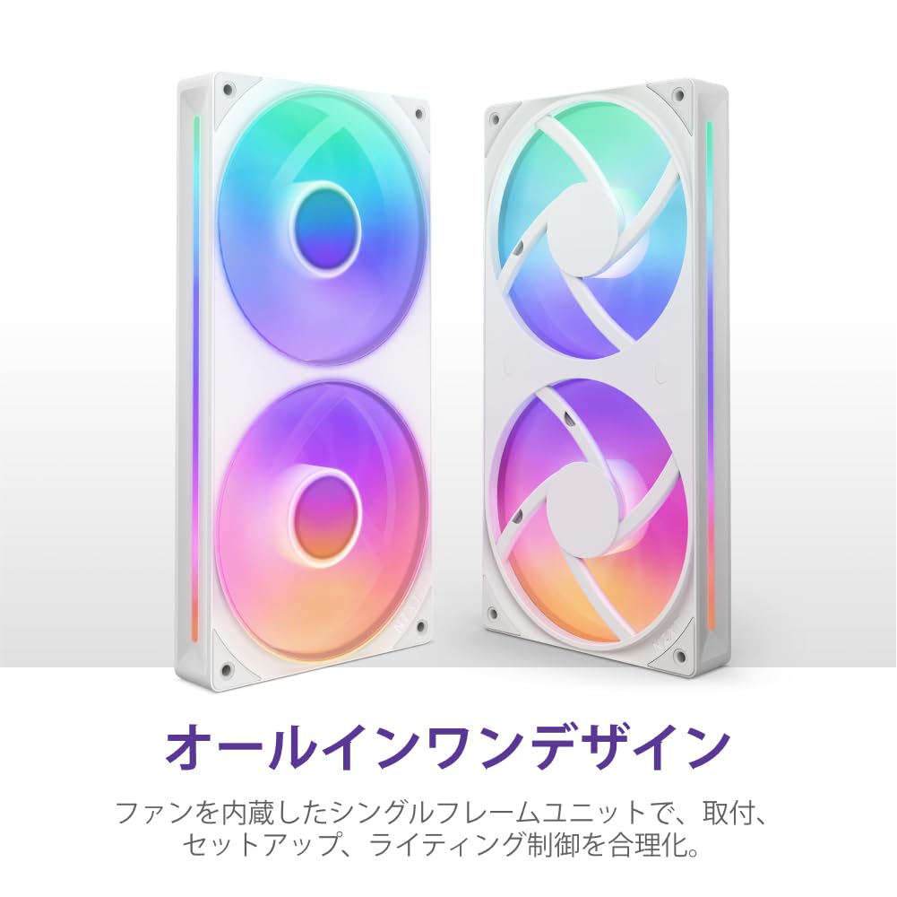 【送料無料】NZXT F RGB Core White 2ファン搭載 RGBファン PCケースファン 色：ホ...