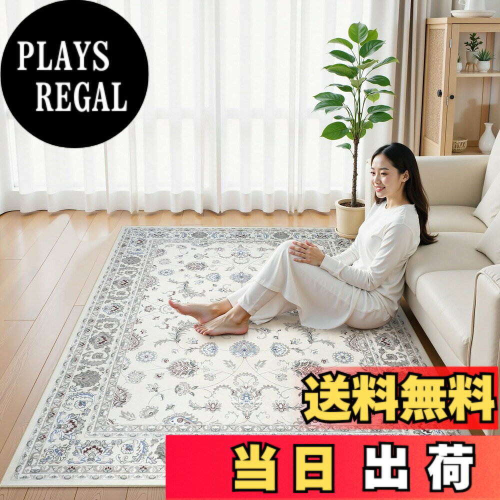 商品情報商品の説明主な仕様 【商品仕様】サイズ：200x250cm 厚さ：約4-7mm 表面素材：100％ポリエステル、低反発カーペット 裏面素材：TPE（滑り止め加工）。梱包：折り畳み (ご注意：裏面に滑り止め加工を施しているた め、床暖房の上に直接敷くのはおすすめしません。)【ペルシャ風デザイン】先端の印刷技術より駆使され、平織り生地に繊細な画像がプリントされ、絨毯の上品さ を演出します。また、伝統的なペルシャ風柄を現代にアレンジし、シンプルなお部屋のアクセントとしてもおすす めします。端縁にはオーバーロックの加工を施し、遊び毛が出たり、形を崩れたりしにくく、優れた耐久性を実現 します。更に、角は細いパイピングで、軽やかな印象に仕上げています【滑り止め・持ち運び便利】不織布製の裏面には滑り止め加工を施し、ひっかかりやズレが生じにくく、家事導 線に敷いてもお使いでき、子供やペットのいる家庭でも心置きなくご利用頂けます。また、吸水・防音仕様で、 足元を気にせずに動かすことができます。更に、薄くて軽い生地感で、女性でも余裕に折りたたみや持ち運び ができます（ご注意：他のマットの上に使用しても滑り止め効果も発揮します。）【お手入れ便利】毛足がないので、ゴミが絡みにくく、日常の清潔は粘着クリーナーをコロコロするや掃除機をか けるだけでキレイになります。また、汚れた場合は手洗いや洗濯ネットに入れて洗濯機で洗うことができます(ご 注意：風通しの良いところで陰干しし、アイロン、乾燥機の使用をお避け下さい。)【幅広く活躍】さらっと滑らかな肌触りとほどよい厚みで、春から冬にかけてオールシーズンにお使いできます。床を 保護だけでなく、インテリアとしてもぴったりです。ベッドサイド、リビングルーム、ベランダ、やダイニングのテーブルの 下など幅広く活躍します