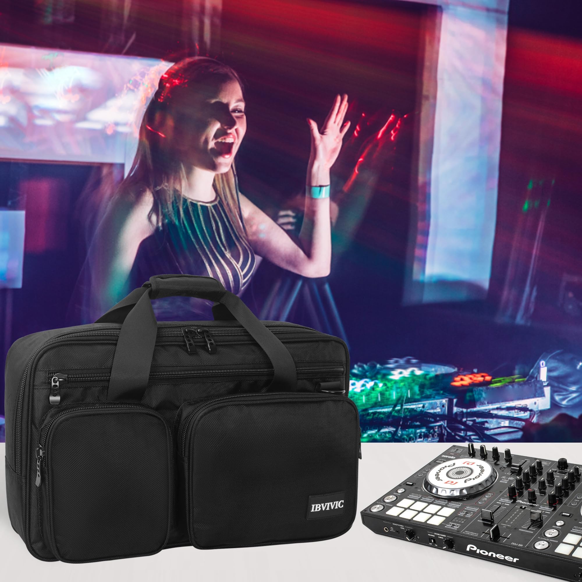 【送料無料】BQKOZFIN DJ コントローラー ケース DJ バッグ 保護ボックス DJ収納 ケース 携帯用旅行ショルダーバッグ 撥水生地 色：Black、サイズ：XDJ-RX2/RX3/MCX8000 plays23-11637335 PLAYS REGAL サンプル画像3