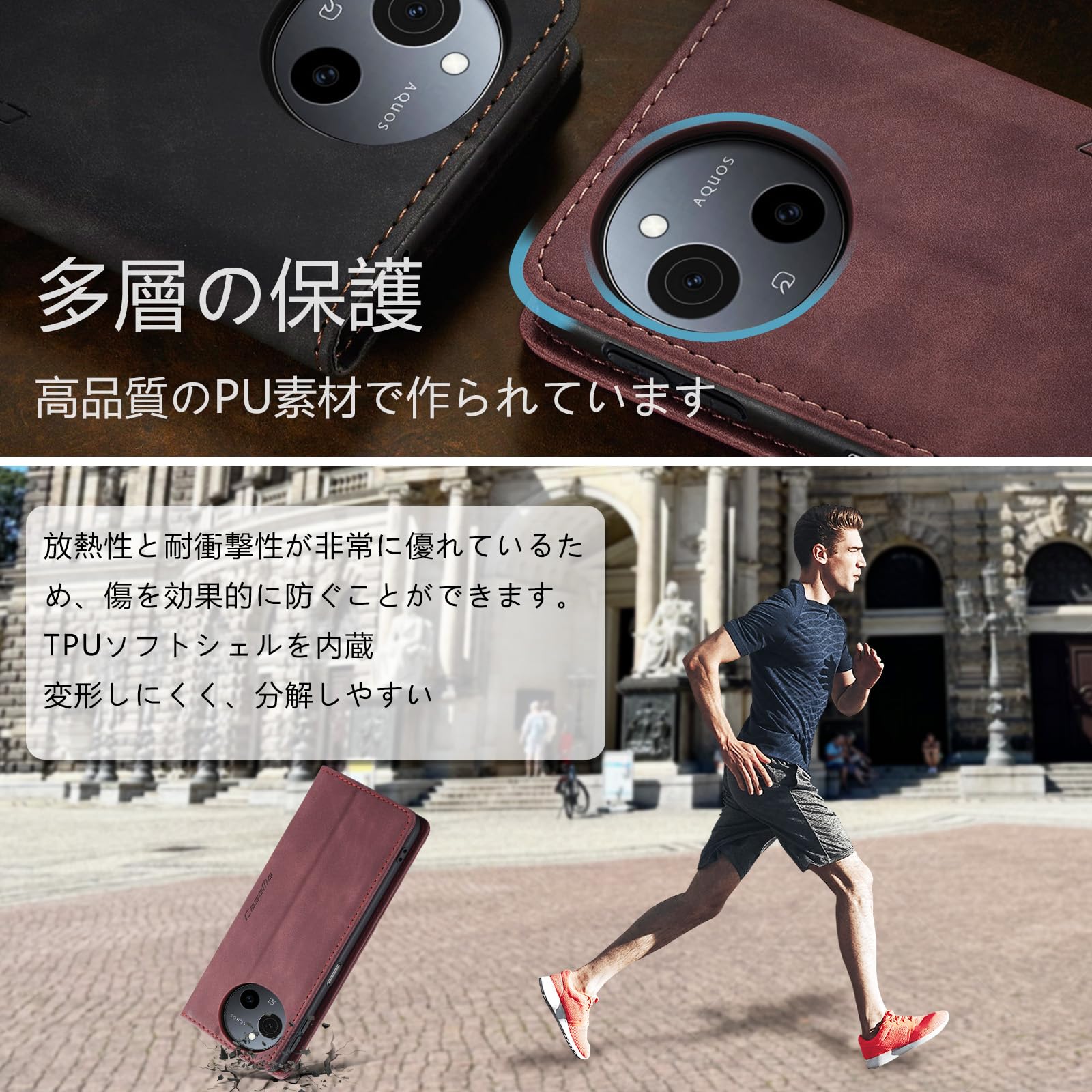 【送料無料】KeeFos ケース 手帳型、財布型 カバー 、カード収納財布型、内蔵マグ...