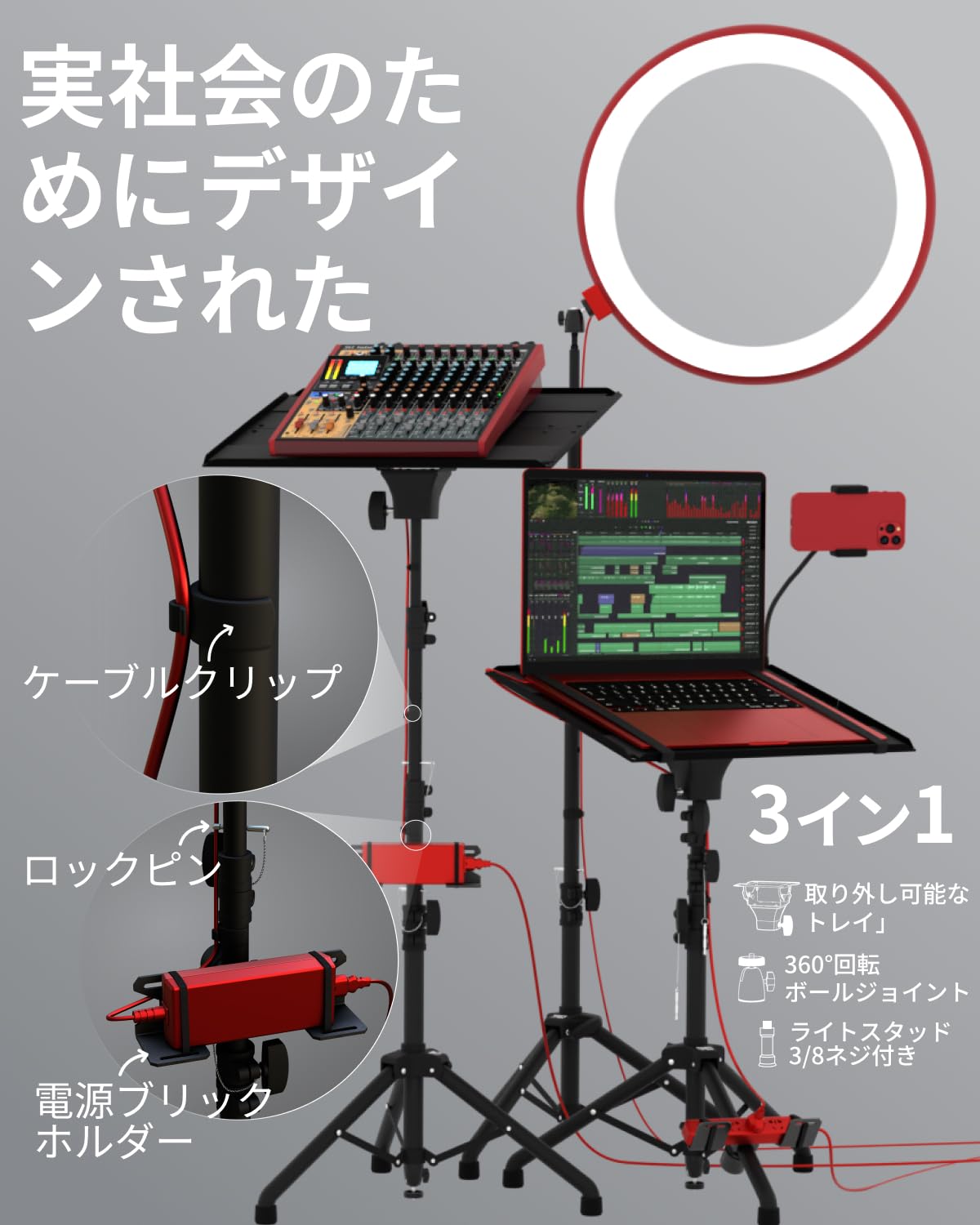 【送料無料】PropVue プロジェクター三脚スタンド、高さ調整可能 68.6-157.5cm ＆ ...