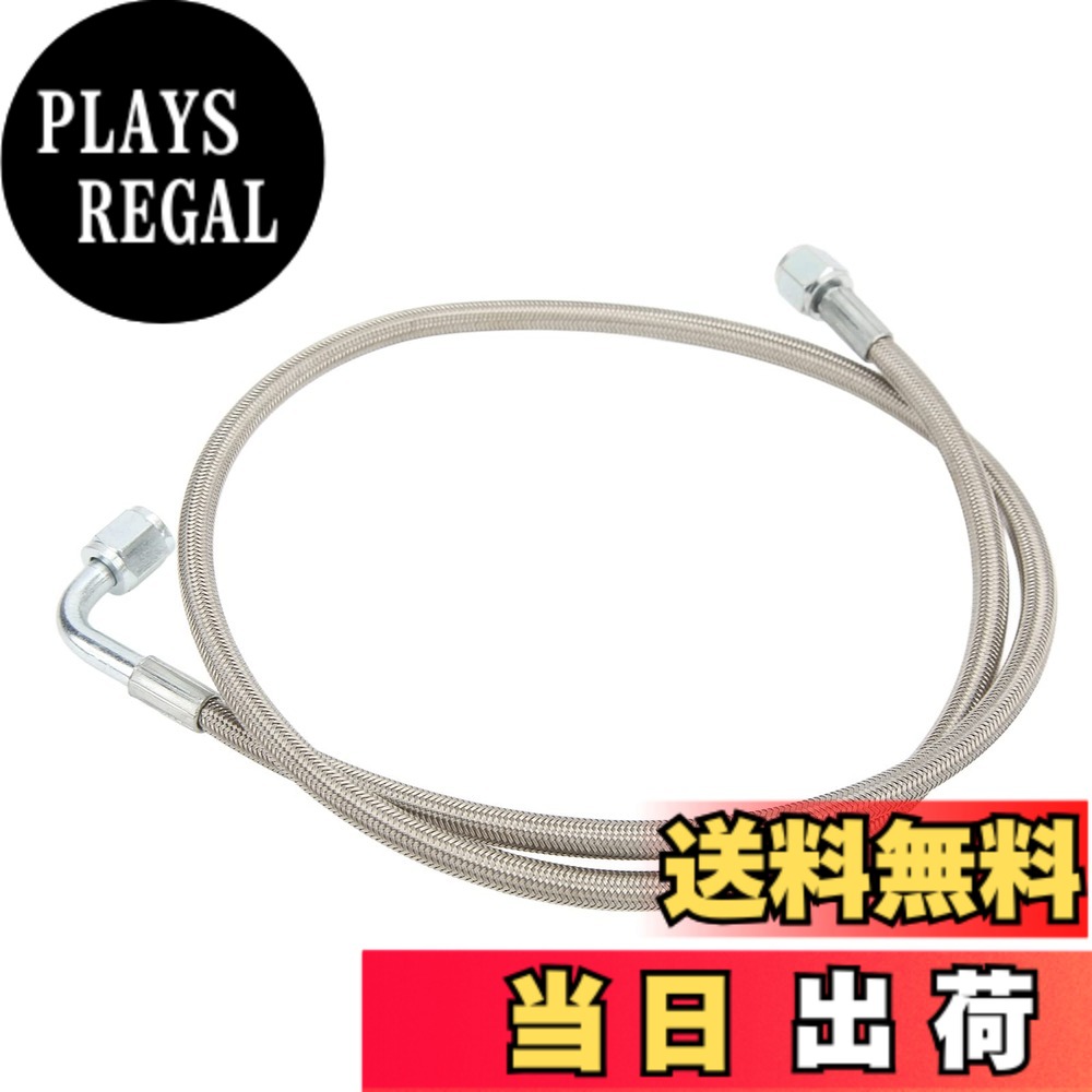 Turbo Oil Feed Line 4AN 90 Degree Stainless Steel Braided Oil Feed Tube Pipe Hose for Turbocharger Engines サイズ：48インチ