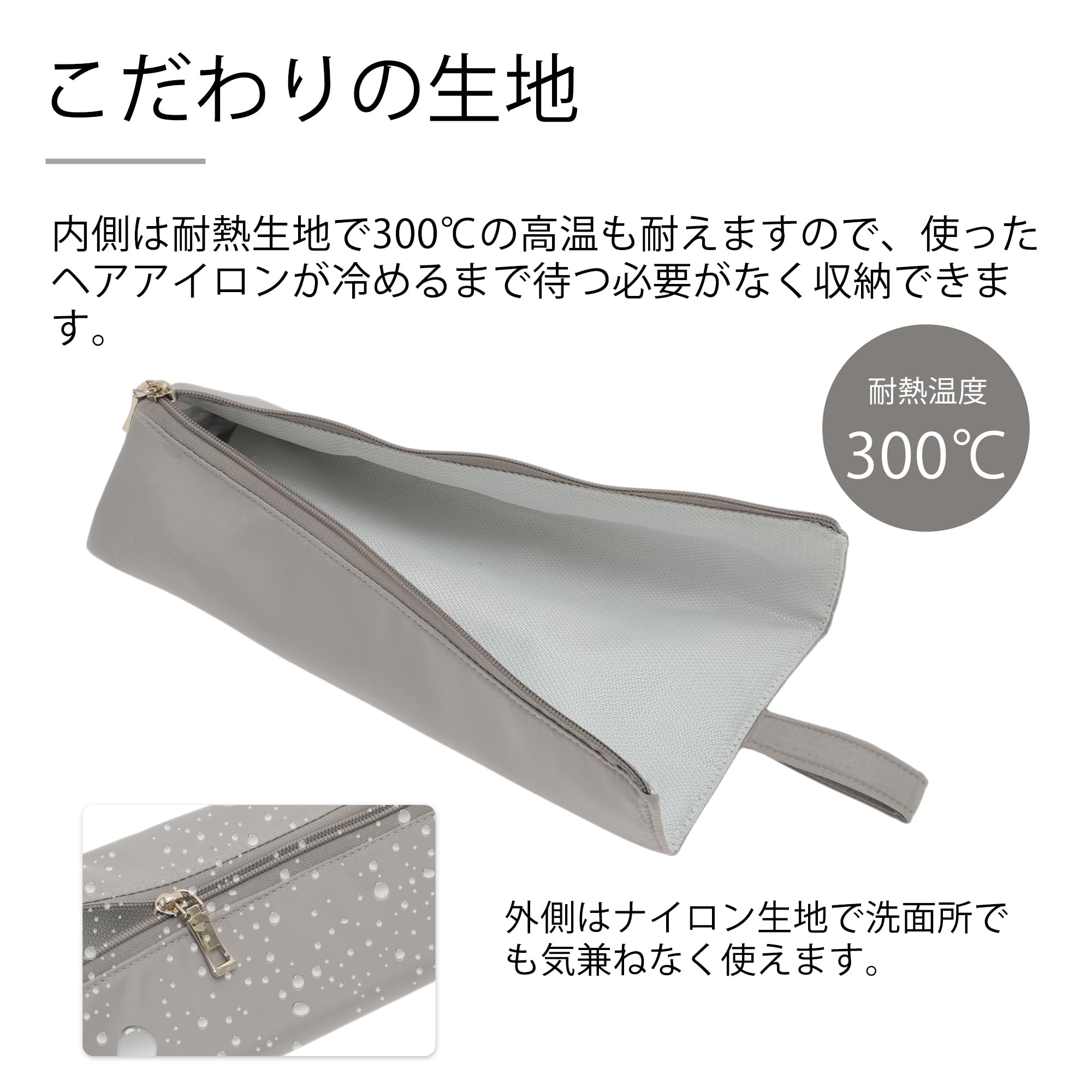 【送料無料】CAPASTEC ホットアイロンホルダー、カーリングアイロンフラットアイロン用ポケット付き耐熱トラベルバッグ、自宅旅行用ヘアツールオーガナイザー 色：グレー plays23-10493944 PLAYS REGAL サンプル画像3
