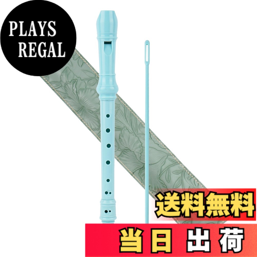 【送料無料】Jasenna ソプラノリコーダー 小学生 初心者 8穴Cキーソプラノレコーダー そうじ棒、運指表、革製収納バッグ 色：2-Carved Dark Green、サイズ：ドイツの8ホール