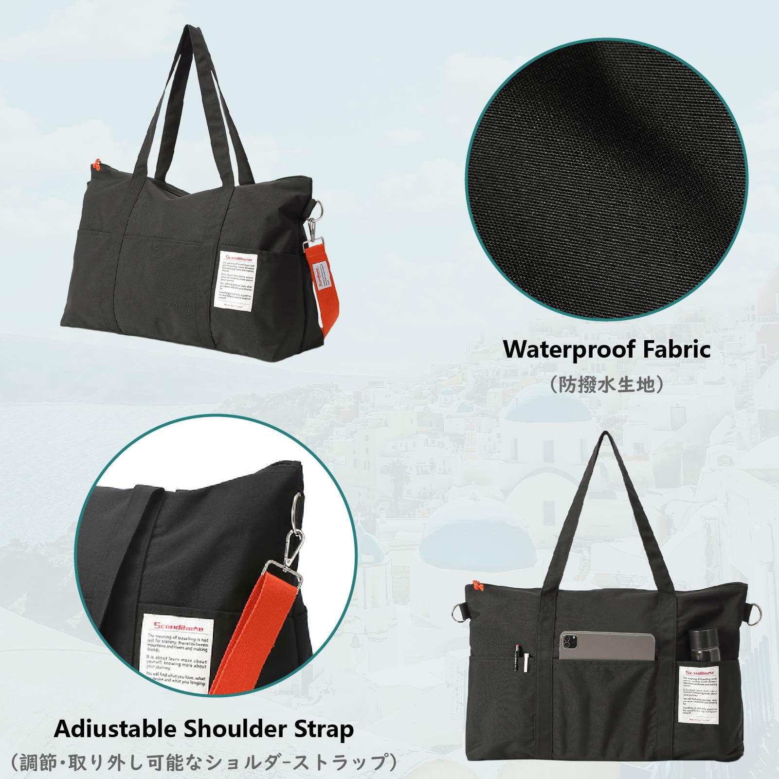 【送料無料】JEELAD ボストンバッグ 旅行バッグ 3WAY 折りたたみ ダッフルバッグ キャリーバッグ 旅行カバン 大容量 軽量 撥水 アウトドア 出張 2泊3日 修学旅行 男女兼用 機内持ち込み 色：01 ピンク、サイズ：1.65リットル plays23-11543368 PLAYS REGAL サンプル画像3