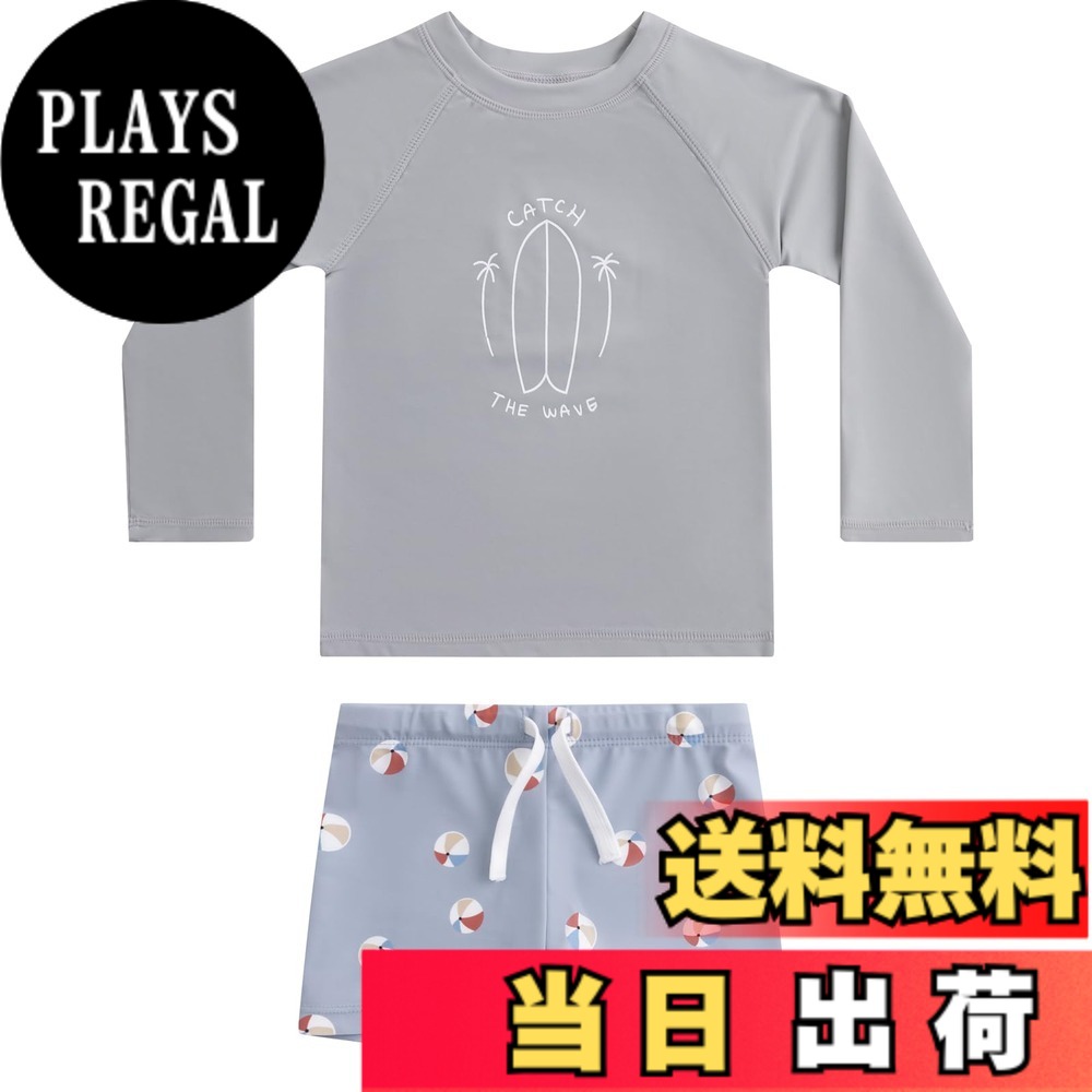商品情報商品の説明主な仕様 着回し自在のキッズ水着セット：長袖ラッシュガード・スイムパンツ・キャップの水着3点セット。UPF50+の紫外線対策は、海やプールでの日差しをしっかりガード。兄弟や友達とのお揃いも楽しめる、80-130サイズの幅広いサイズバリエーションをご用意いたしました。快適な機能性：塩素や洗濯に耐えられる生地を使用した長持ちする水着シリーズが新登場。従来の素材より高い速乾性を実現、耐磨耗性・耐久性に加え毛玉になりにくい特徴があるリサイクルポリエステル素材を使用、ポリウレタンを配合することで伸縮性もあって動きやすいのにサラッとしたドライな着心地。紫外線対策のUVカット:長袖トップスで、日焼けからも冷えからも守ってくれます。山レジャーやキャンプ時の温度調節、擦り傷対策としても便利！UVカット加工を施した遮蔽率90%以上の素材を使用しているので、長時間の水遊びでもしっかりキッズの肌を紫外線から守り、お子様の楽しい時間をサポート。幅広いシーンに対応できる：かっこいい恐竜柄、元気いっぱいなフルーツ柄、キュートな海の生き物柄など、どれも選べないほどにかわいい色柄が大豊作。海やプール、川遊びもちろん、水泳練習、スクール授業、温泉、旅行なども活躍できます。キャンプやBBQ、ふだんの公園遊びなどもオススメです。商品説明：セット内容/長袖ラッシュガード・スイムパンツ・キャップ 素材：ポリエステル、ポリウレタン サイズ：80/90/100/110/120/130 ※着用後は、直ちに真水で手洗いし、陰干しで自然乾燥してください。※タンブル (乾燥機) 乾燥はお避けください。※高温下や濡れたままビニール袋に密封し長時間放置しますと、色移りをする可能性がございます。