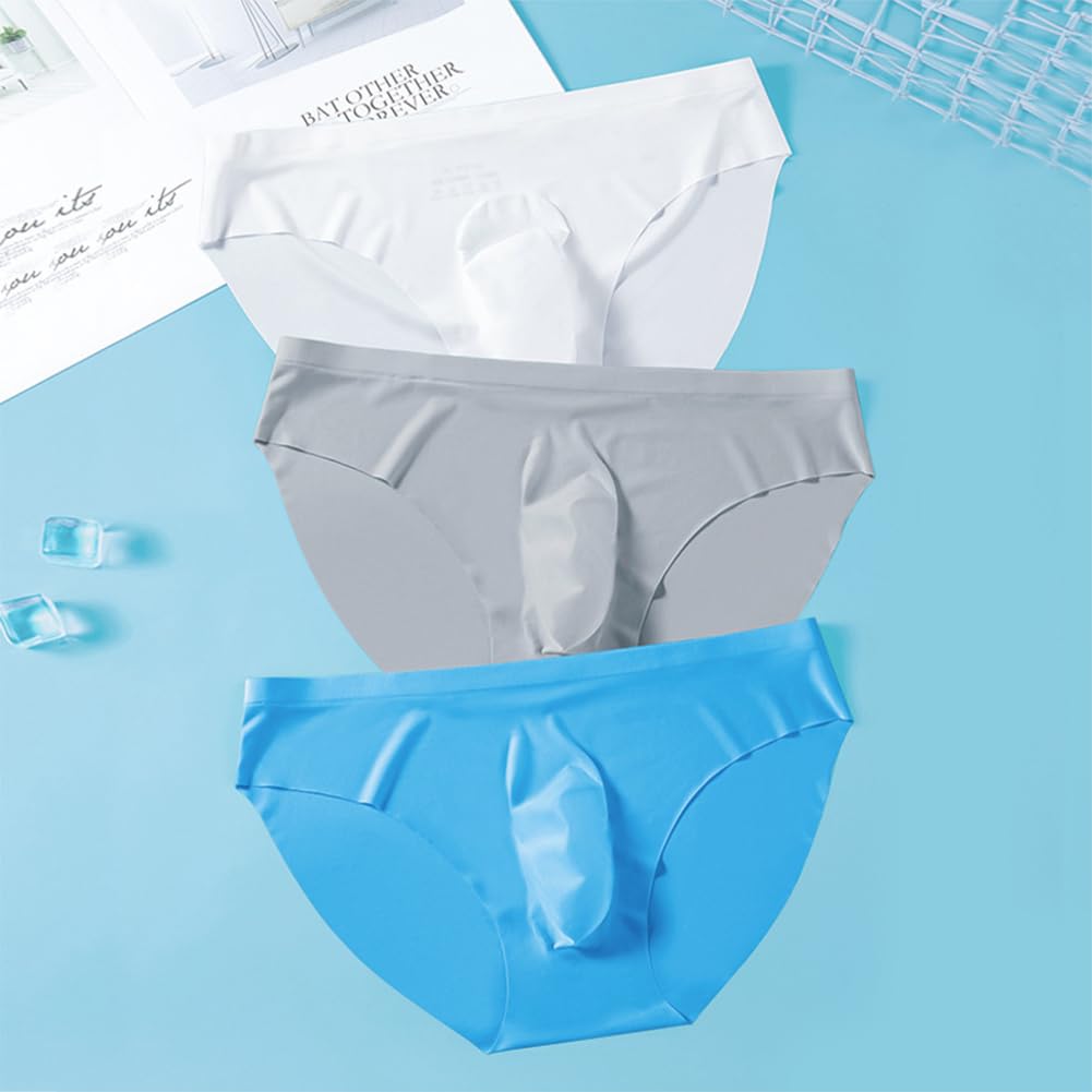 【送料無料】[Pastinde] メンズブリーフ パンツ 薄型 ブリーフ アイスシルク下着 3...