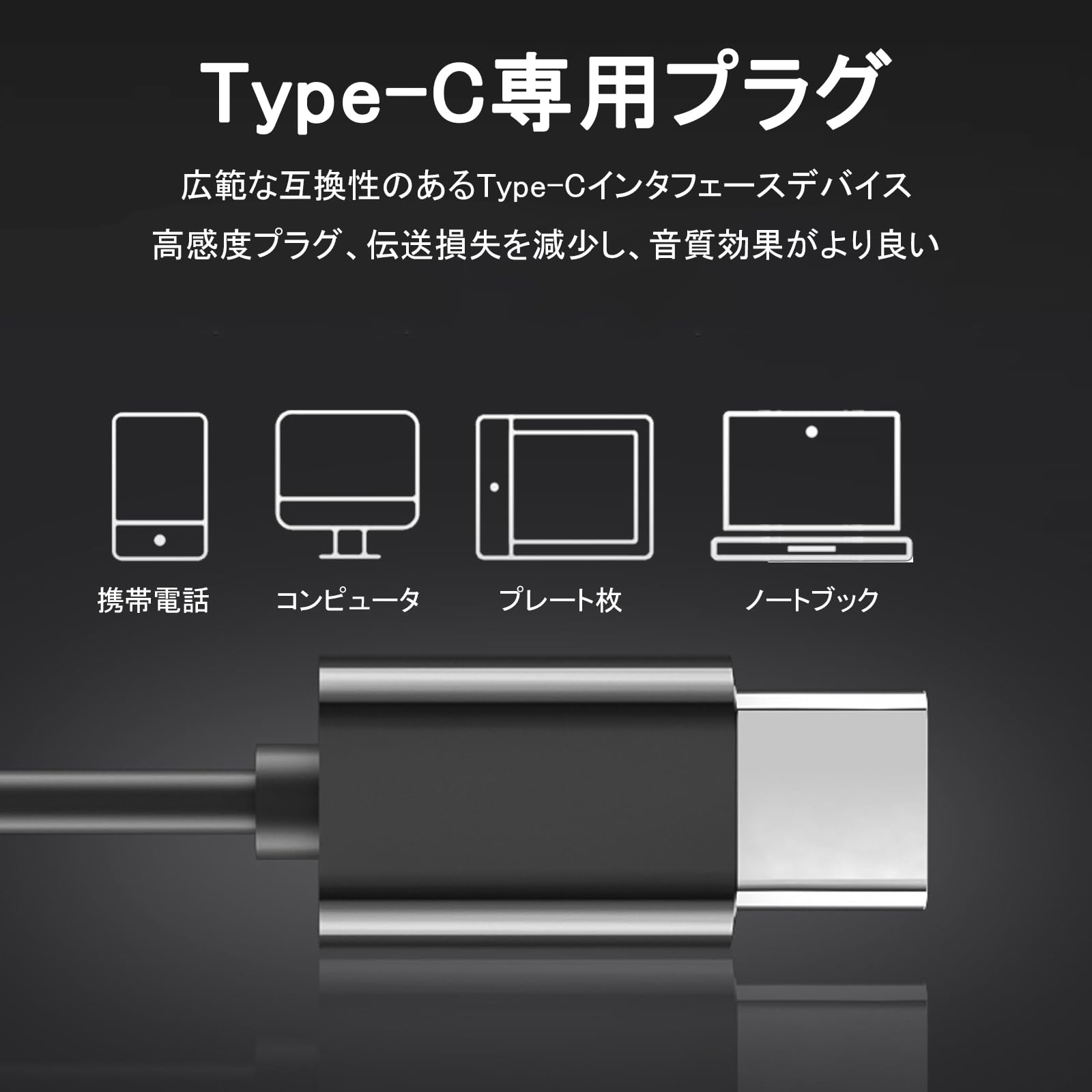 【送料無料】Akkerds Type-cイヤホン有線入耳式 デジタル復号 サラウンドステレオ クリアノイズ低減 ライン制御 クリアマイク対応 すべてのtype-cインタフェースデバイス ホワイト 1.2m 色：ホワイト plays23-11508292 PLAYS REGAL サンプル画像3