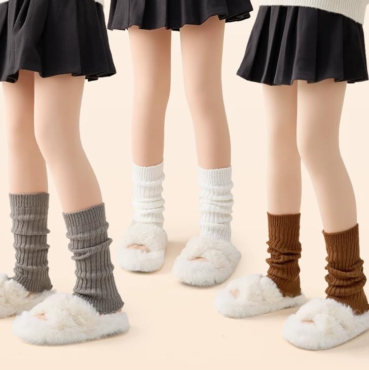 【送料無料】[InSomila] インソミラ 子供 レッグウォーマー ガールズ 女の子 カラフル ニット ネオンカラー ルーズソックス 蛍光 派手 ダンス 衣装 暖かい フリーサイズ 小学生 中学生 色：コーヒー、サイズ：Free Size plays23-11561134 PLAYS REGAL サンプル画像3