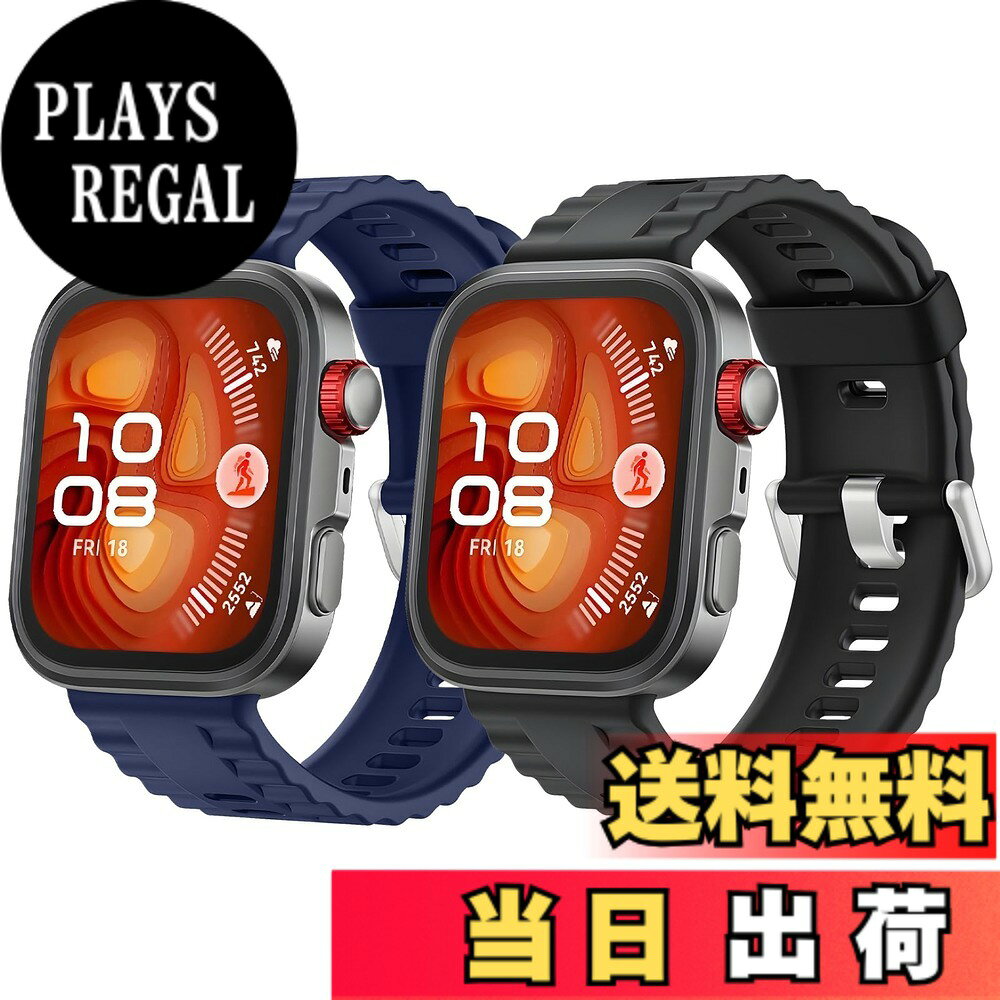【送料無料】[HeeNia] バンド HUAWEI(ファーウェイ) Watch Fit 4 Pro/Watch Fit 4/Fit 3 対応 シリコンバンド オリジナルストラップ 交換ベルト 通気 軽量 シンプル 調節可能 取付簡単 スポーツストラップ 時計ベルト ファーウェイウォ 色：ミッドナイトブルー+ブラック