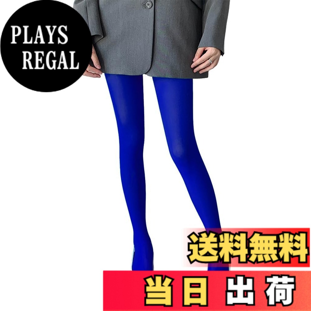 【送料無料】[Ekieta] カラータイツ グロッシー 美脚 立体着圧 タイツ レディース ストッキング トレンカ パーティ 透けない 脚を細くする ヒップアップ 毛玉が出来にくい 対策 防寒保温 色：ロイヤルブルーnew、サイズ：Free Size