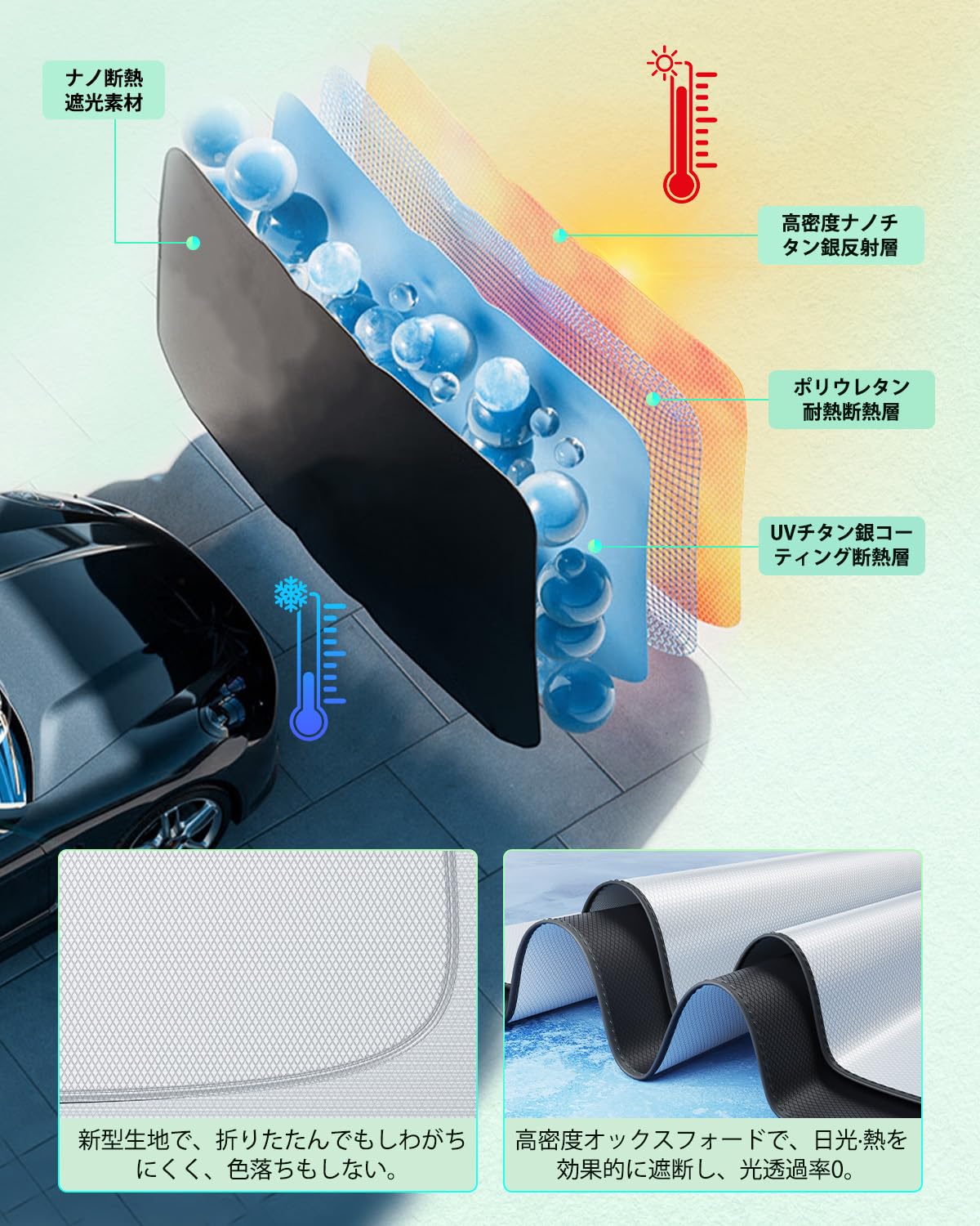 GAFAT 専用 車用サンシェード フロントガラス用 UVカット 遮光 断熱 紫外線カット 日よけ 収納袋付 取付簡単 インテリ plays23-12187960 PLAYS REGAL サンプル画像3