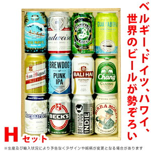 ビール・ギフトセット　世界の人気ご当地ビールが勢ぞろい！海外ビール12本飲み比べセット【Hセット】(ギフト箱)　詰め合わせビールセット