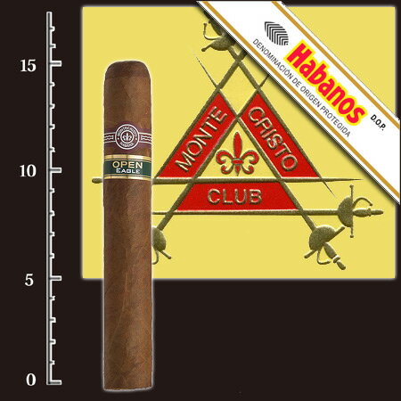 【プレミアムシガー】（バラ売り）　モンテクリスト　オープン・イーグル［トロサイズ系］［強さ：●●●〇〇］（キューバ産）