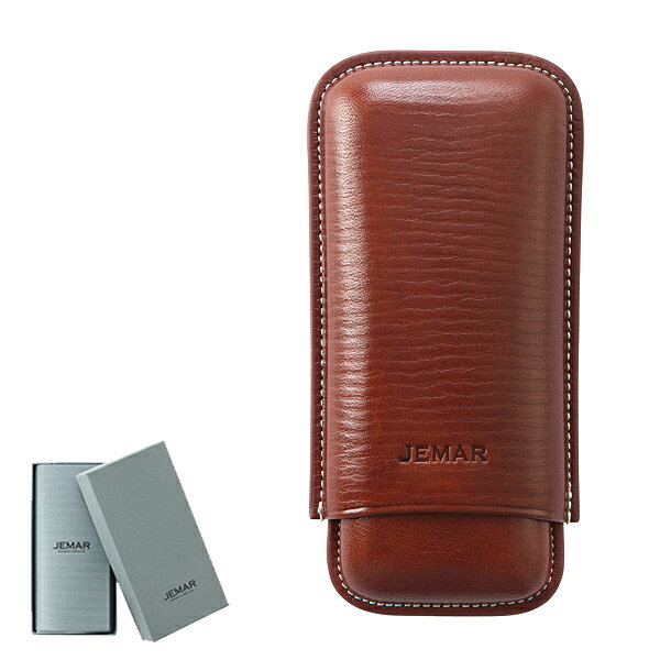 喫煙具・シガーケース／携帯用　ジェマール　2本用　仕上げ：スムース＆ブラウン　ペティコロナ、コロ..