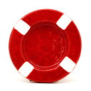 喫煙具・灰皿/シガー用 陶アン製 灰皿丸型4本用(陶器製)(日本製) 赤 サイズ 約210mm x 約210mm x 約35mm