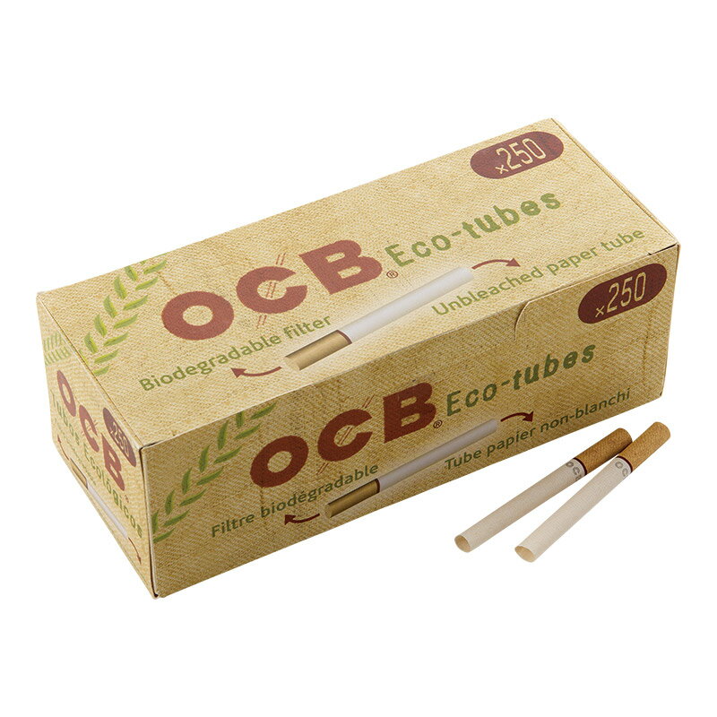 シャグ用・さや紙 オーシービー OCB チューブ紙・ナチュラル 250本入 レギュラーサイズ用 直径8.5mm／長さ83mm 