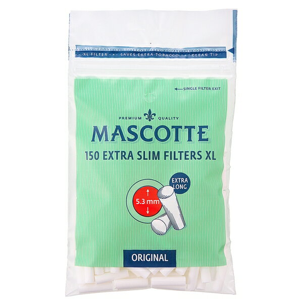 シャグ用・フィルター マスコット エクストラスリム (約150個入り) 太さ:エクスストラスリム(5.3mm) 長さ:ロング(19mm)【対象】