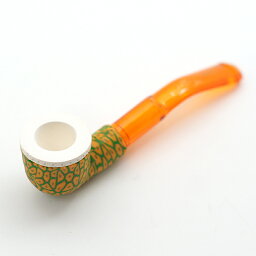 喫煙具・パイプ本体（メシャム）　メシャムミニ　カラー　橙×緑　約110mm×30mm