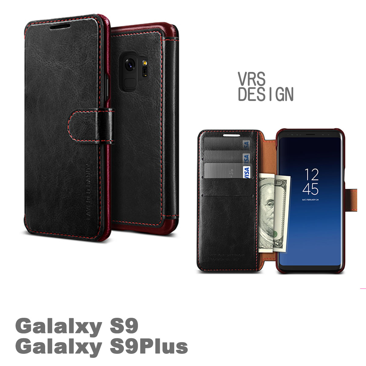 VERUS Dandy Layered Galaxy S9 S9+ ケース 手帳型 手帳 カバー フラップ ギャラクシー s9プラス Plus