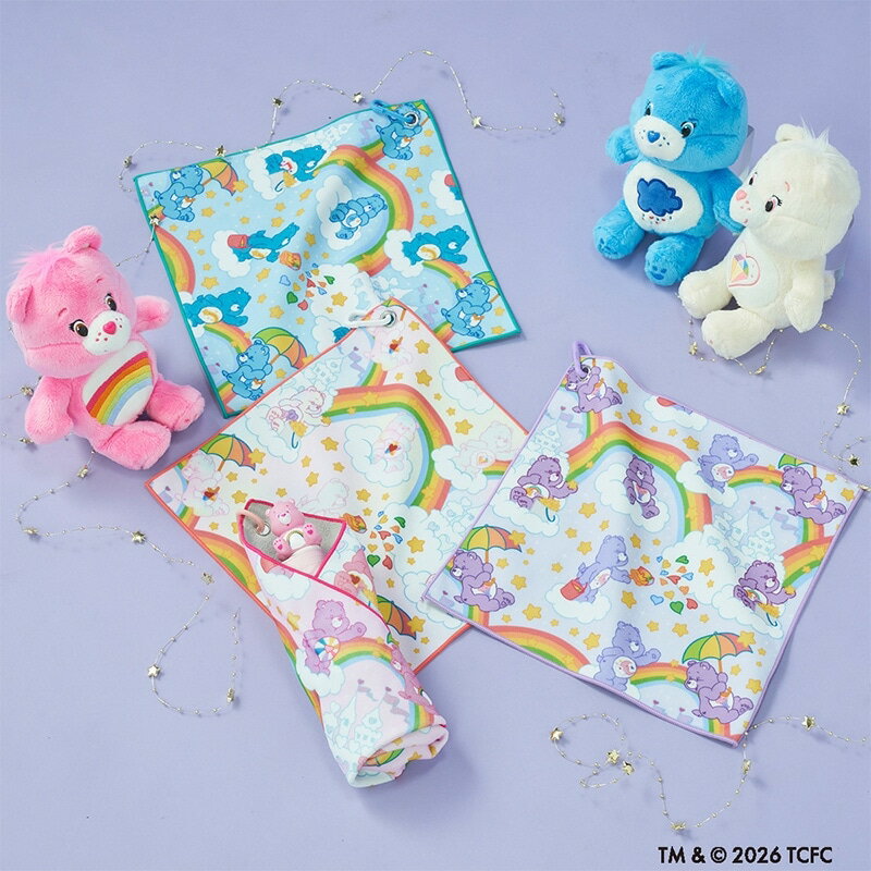 Rakuten - Care Bears ケアベア 全面プリント柄くっつきタオル パターン