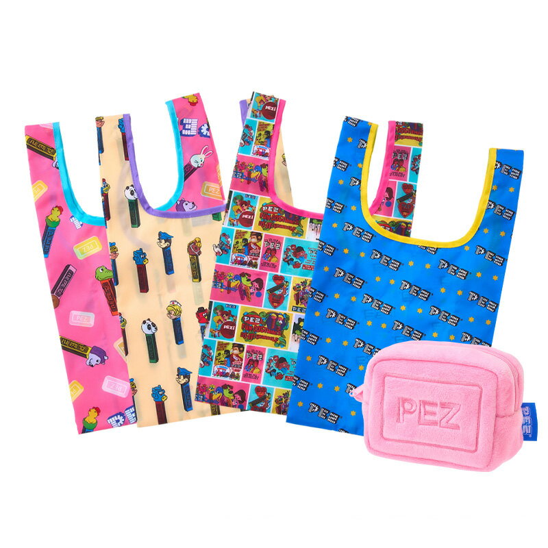 PEZ ポーチ付きブラインドエコバッグ※アソートの為種類は選べません