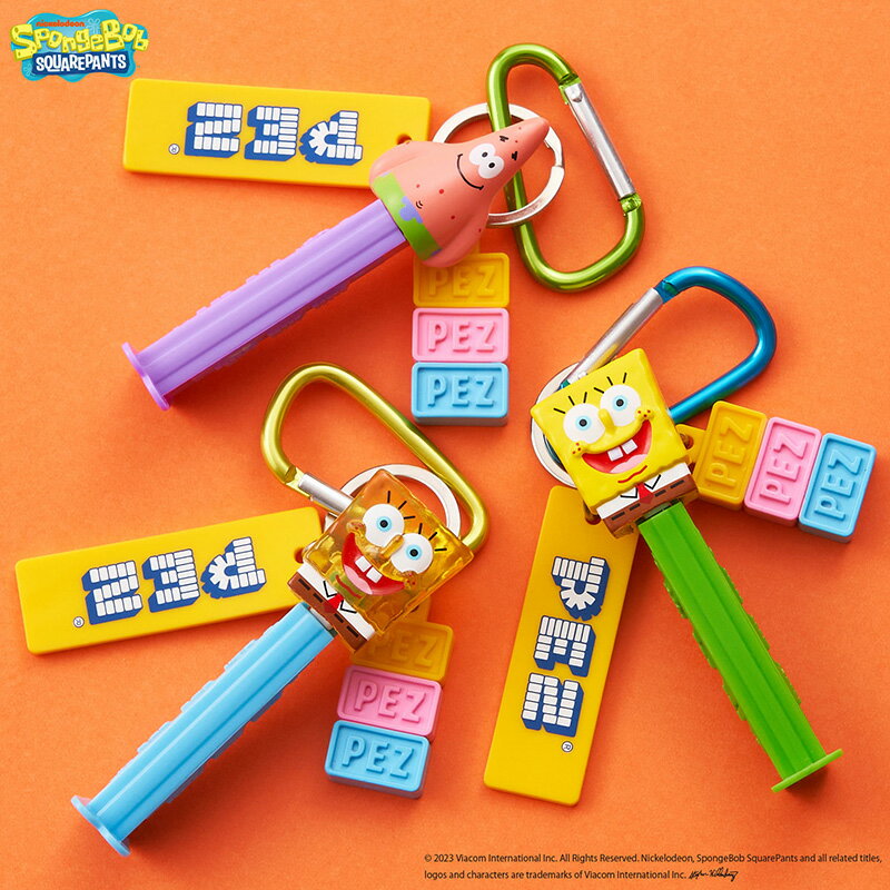 SpongeBob スポンジ・ボブ PEZ ペッツ カラビナキーリング クリア