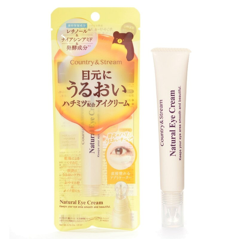 乾燥しがちな目元に朝も夜もうるおい補給！メイク前の保湿はもちろん、スリーピングパックとしてもおすすめのハチミツ(※)配合アイクリーム。直接塗れるアプリケーターは、摩擦レスのソフトな使い心地。ハチミツをはじめ、パルミチン酸レチノールやナイアシンアミドなど複数の保湿成分が、目元にハリとうるおいを与えてしっとり整えます。ほんのりハチミツの香り付き。※ 保湿成分【容量】20g