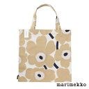 marimekko マリメッコ Unikko ファブリックバッグ オフホワイト×ベージュ