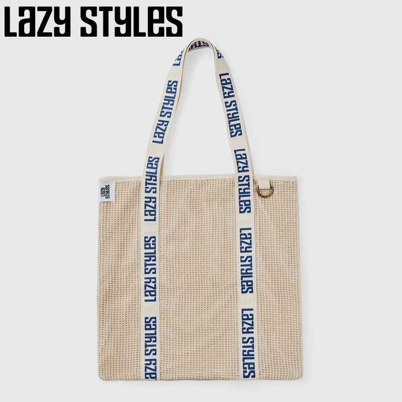 乐天商城 - Lazy Styles レイジースタイルズ ハンドルロゴ メッシュトートバッグ