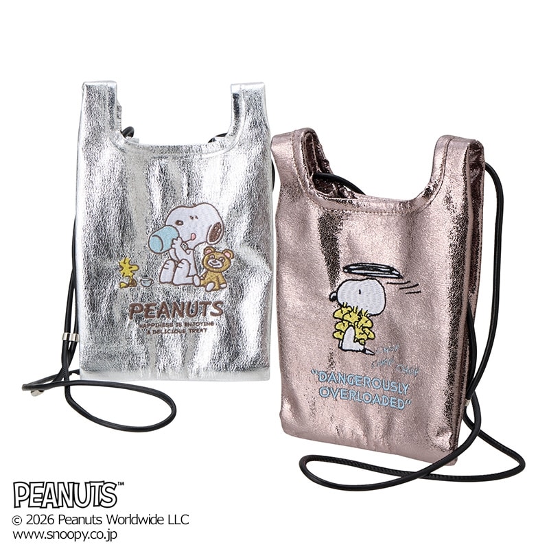 乐天商城 - スヌーピー PEANUTS ROOTOTE ルートート ミニメタリックショルダーバッグ